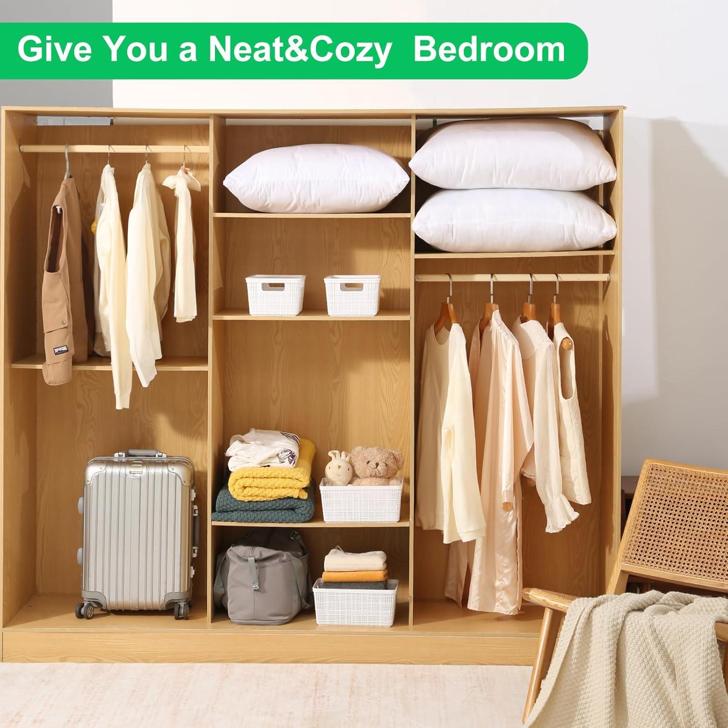 Paquete de 6 cestas de almacenamiento Wrrlors blancas