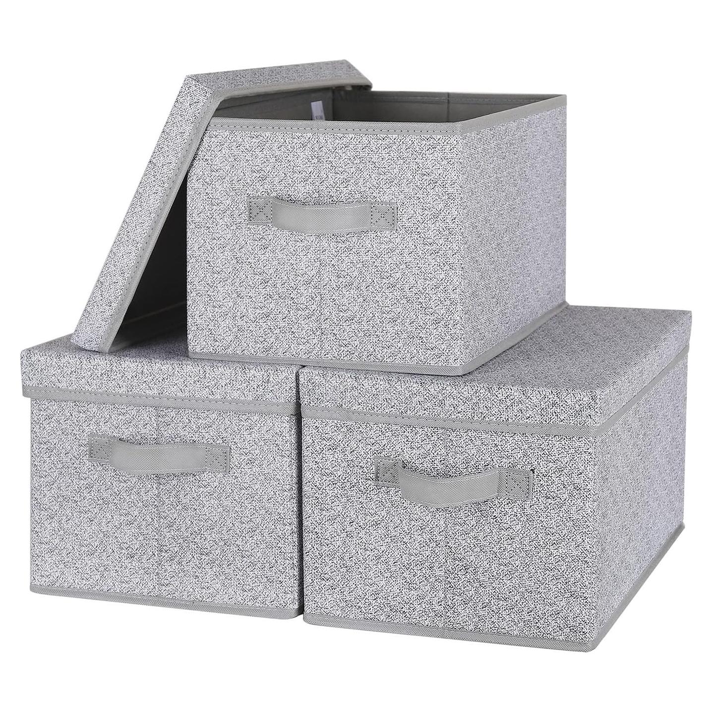 Cajas de Almacenamiento Plegables WUIKE 21L 3-Pack Gris