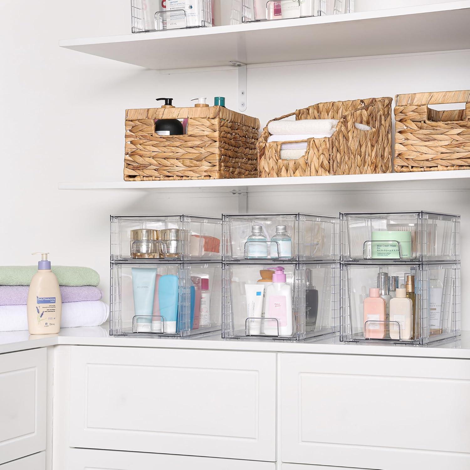 Cajones de Almacenamiento Apilables Vtopmart 4 Piezas Acrílico