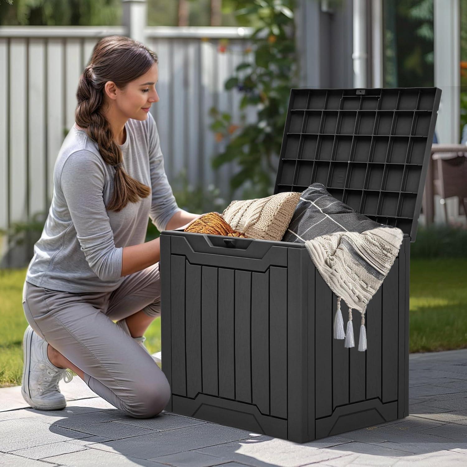 Caja de Almacenamiento Exterior YITAHOME 31 Galones Negra