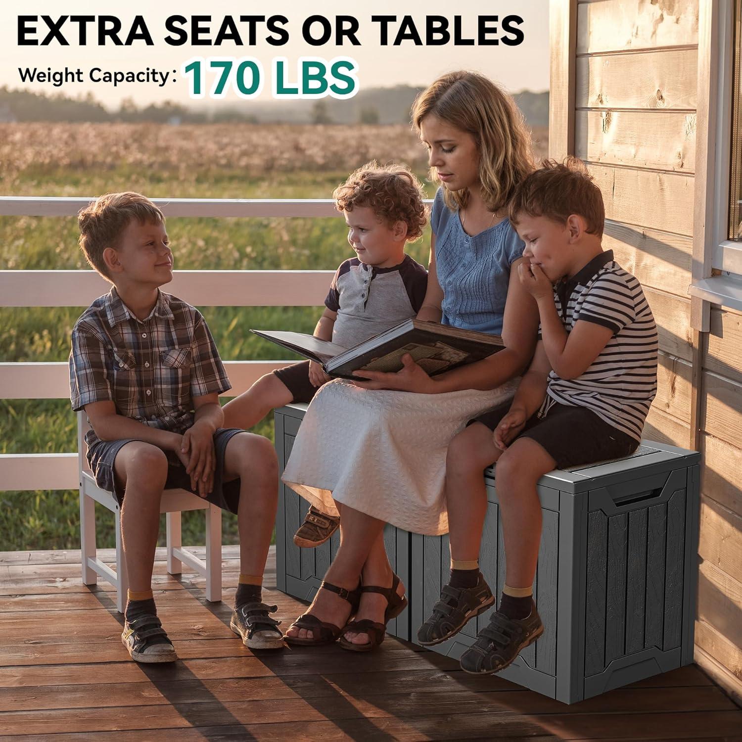 Caja de Almacenamiento Exterior YITAHOME 31 Galones Negra