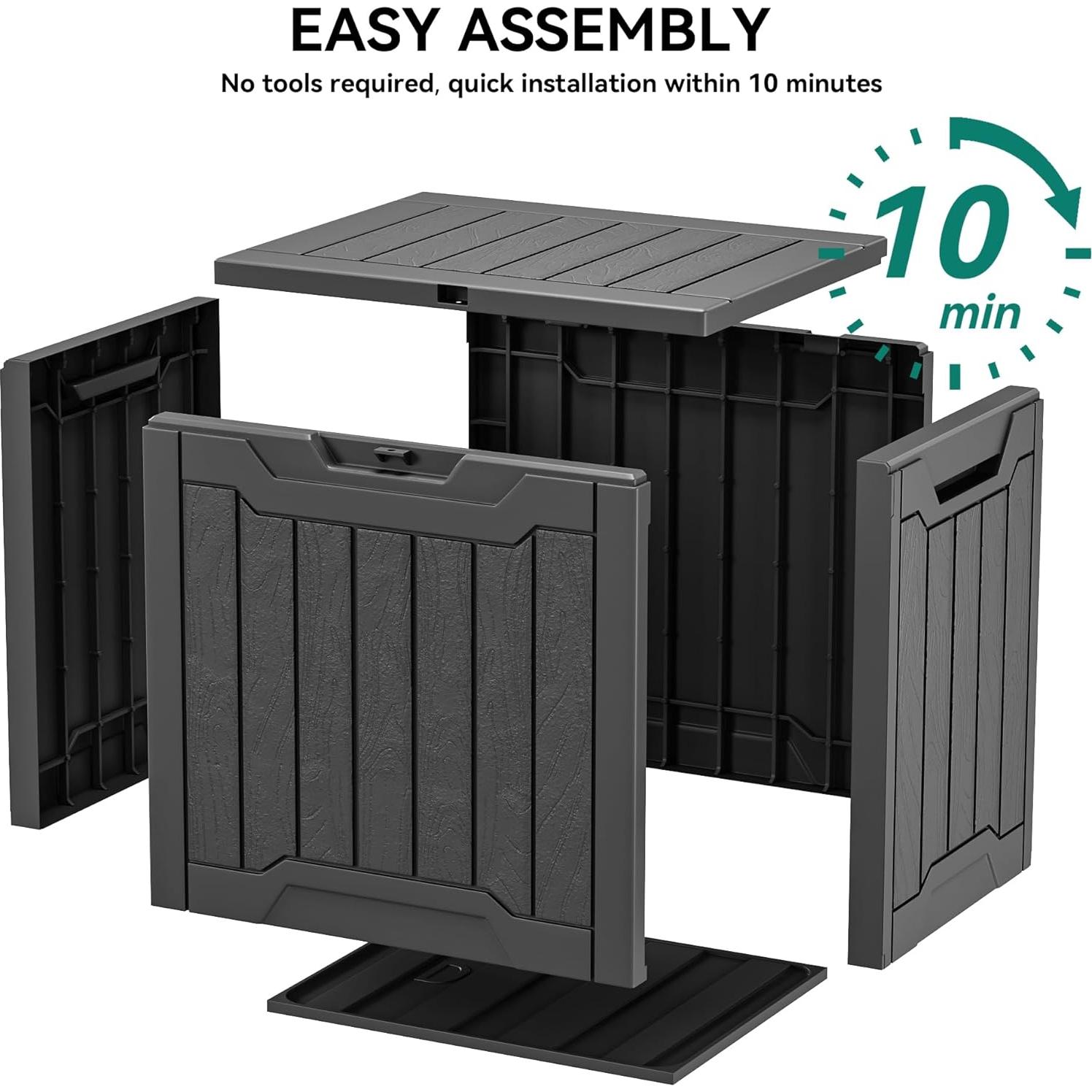 Caja de Almacenamiento Exterior YITAHOME 31 Galones Negra