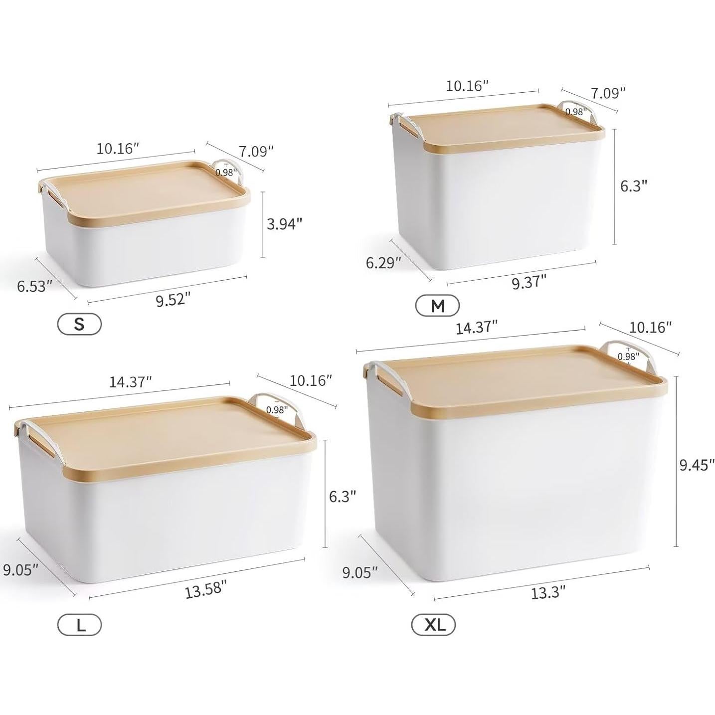 Juego de 8 Cajas de Almacenamiento FITYE-KY Blancas