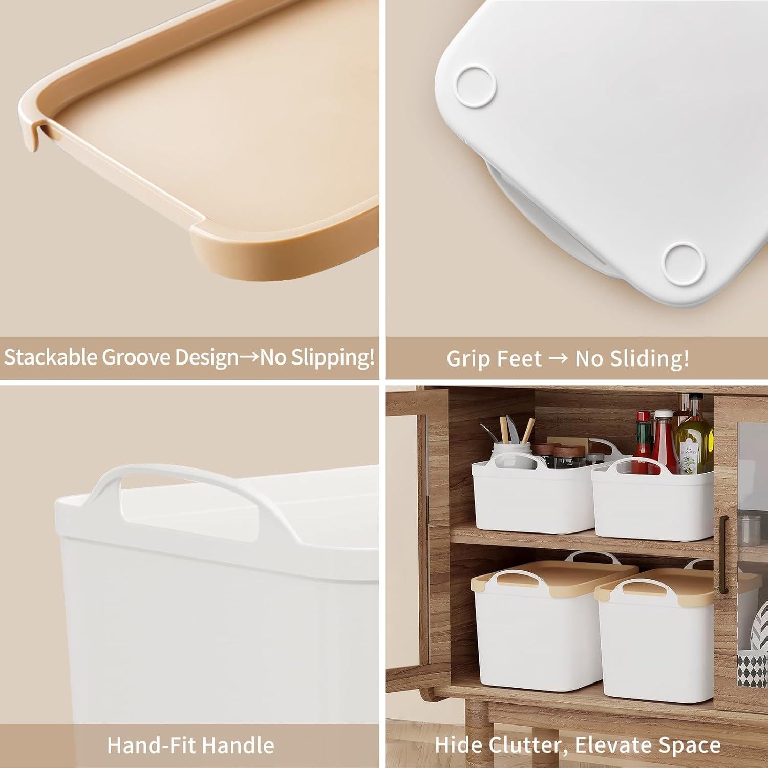 Juego de 8 Cajas de Almacenamiento FITYE-KY Blancas