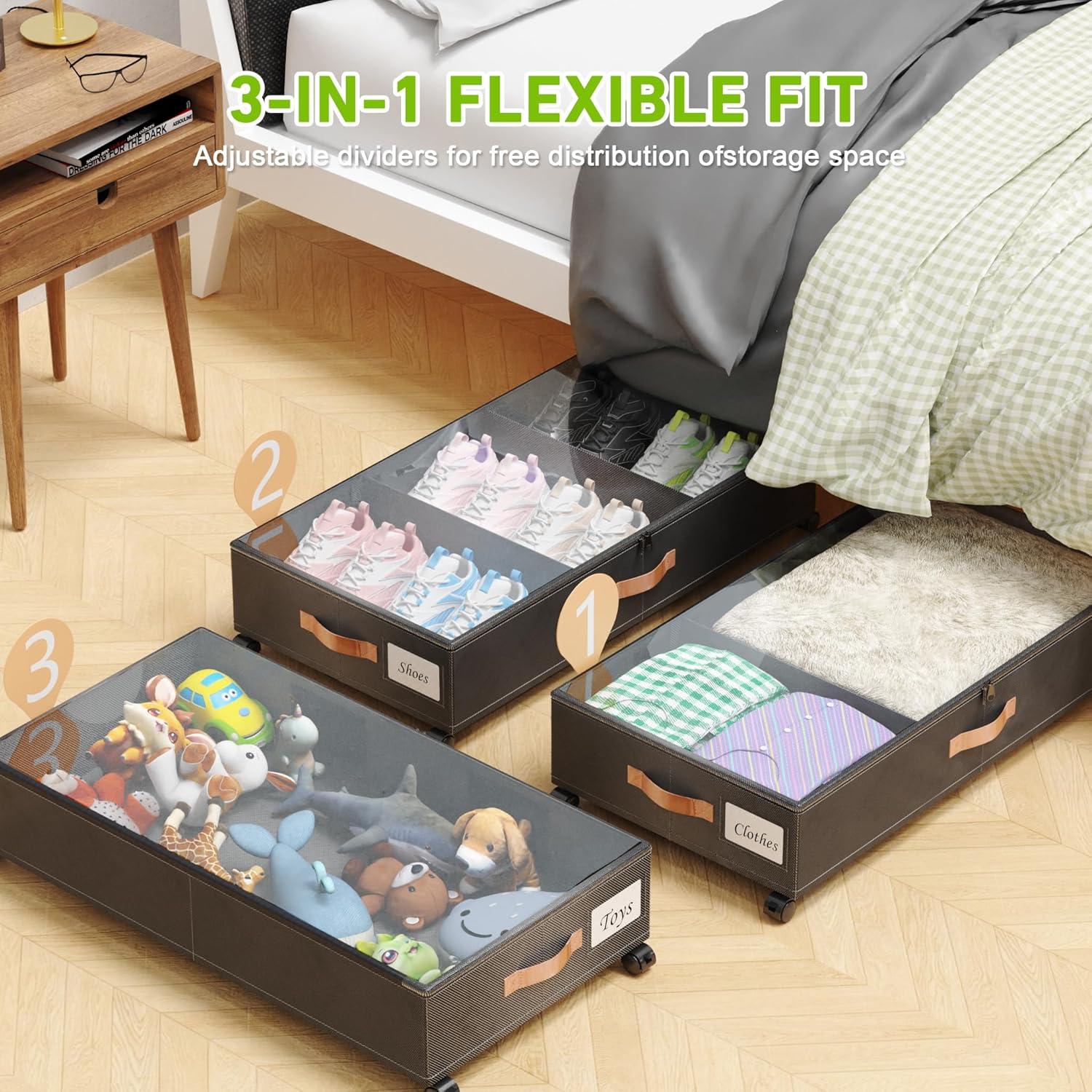 Contenedores de Almacenamiento Bajo la Cama LESHZHEN 2 Pzas