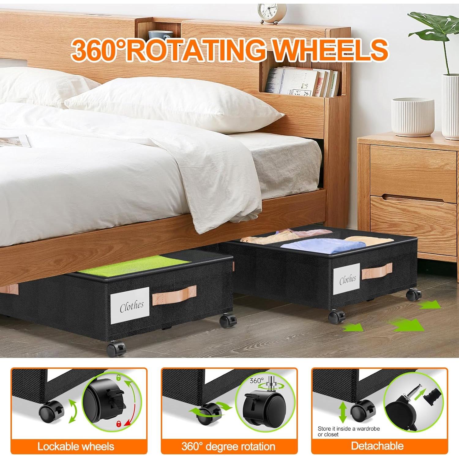 Contenedores de Almacenamiento Bajo la Cama LESHZHEN 2 Pzas