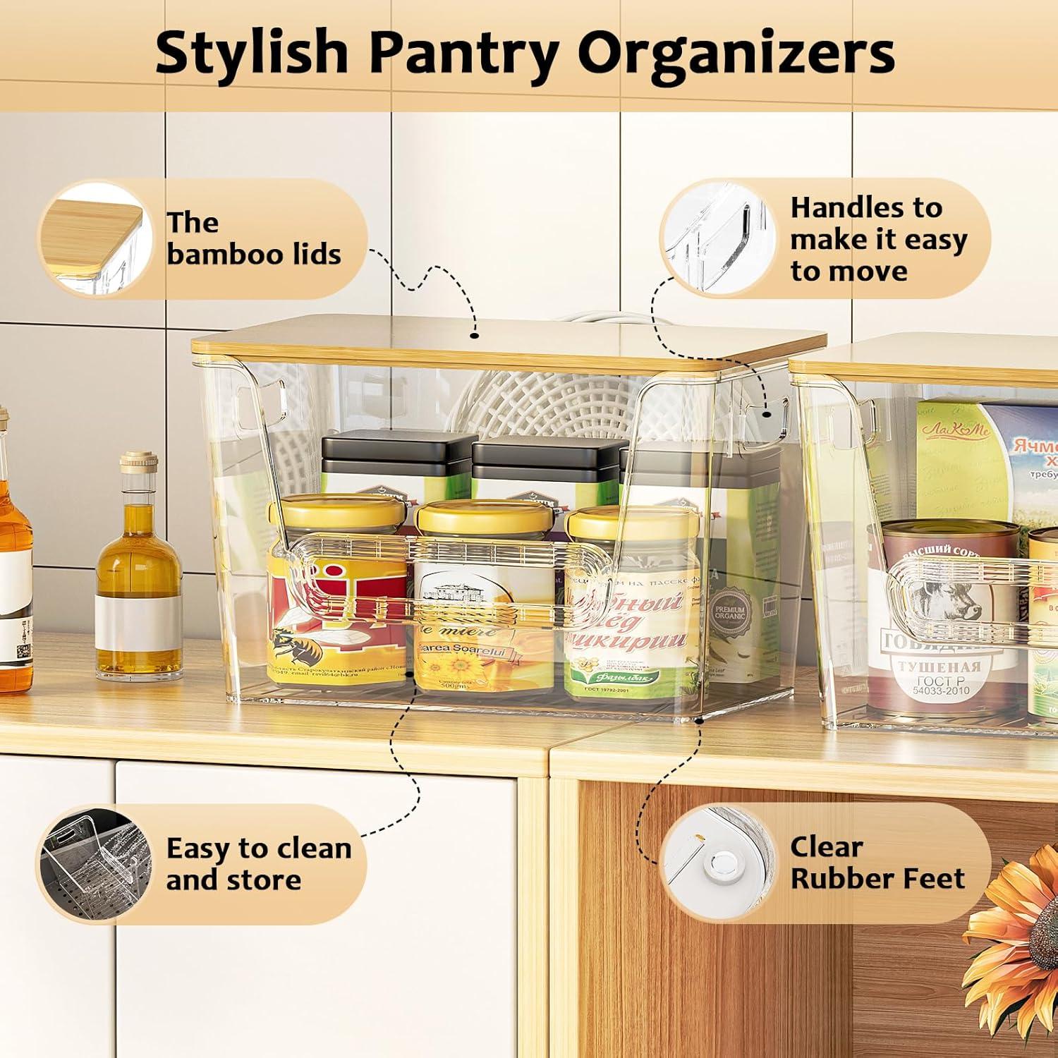 Organizadores de Despensa Delamu 2 Piezas Apilables 28,5 cm