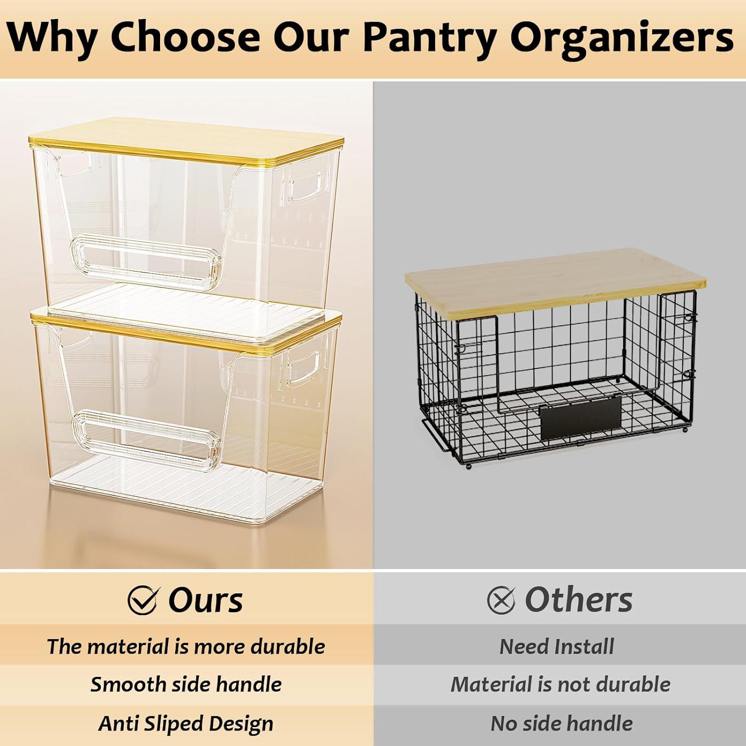 Organizadores de Despensa Delamu 2 Piezas Apilables 28,5 cm