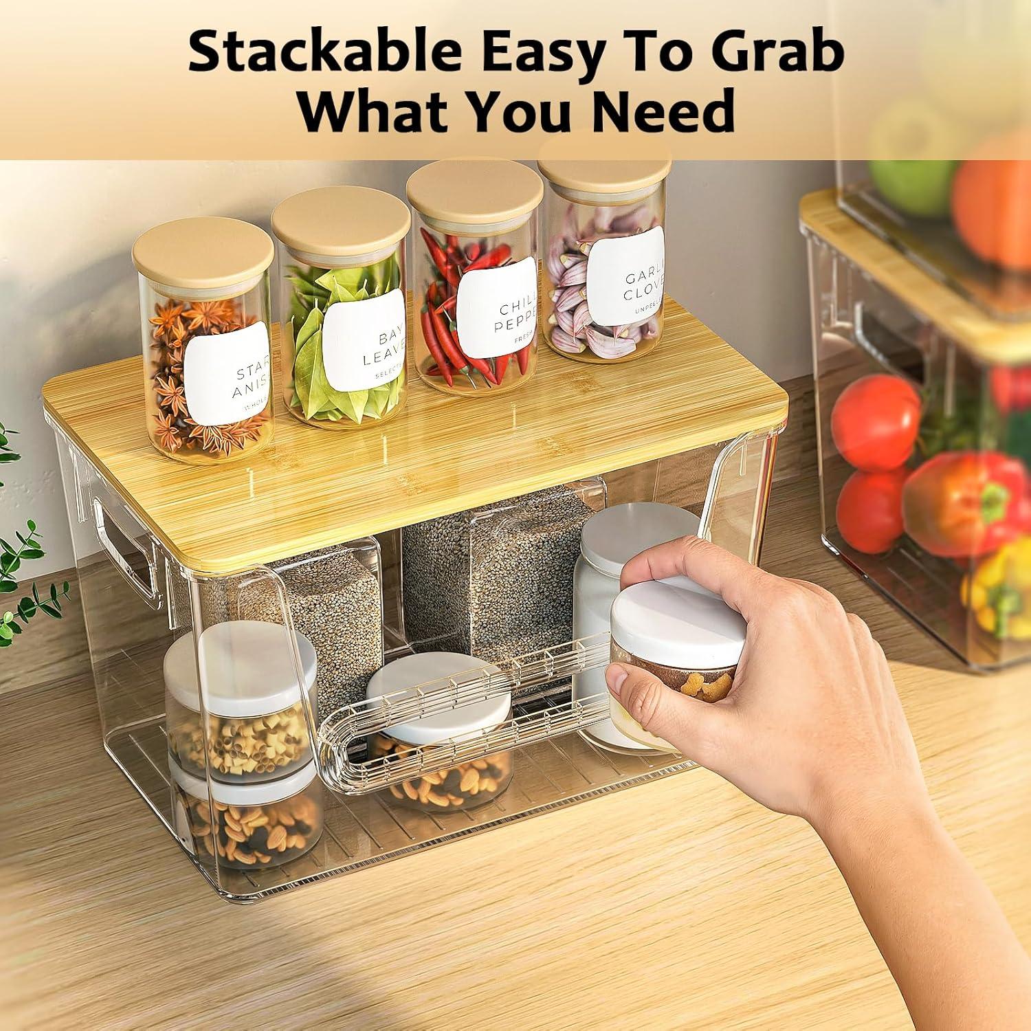 Organizadores de Despensa Delamu 2 Piezas Apilables 28,5 cm