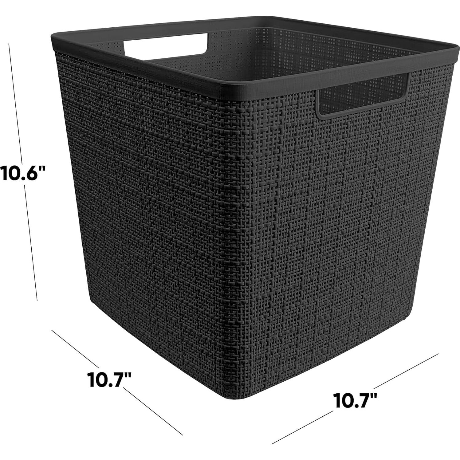 Conjunto de 4 Cestas de Almacenamiento Curver 27x27x27cm Negro