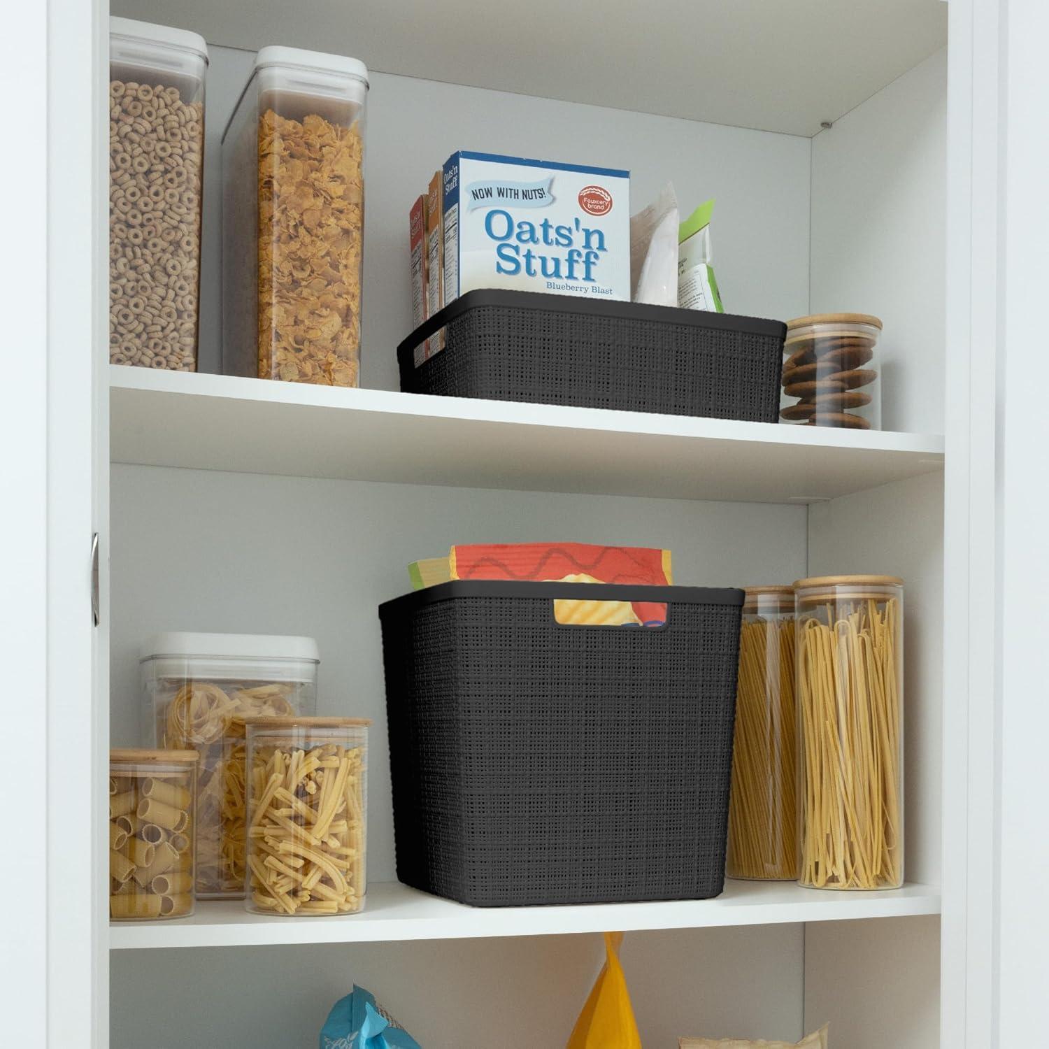 Conjunto de 4 Cestas de Almacenamiento Curver 27x27x27cm Negro