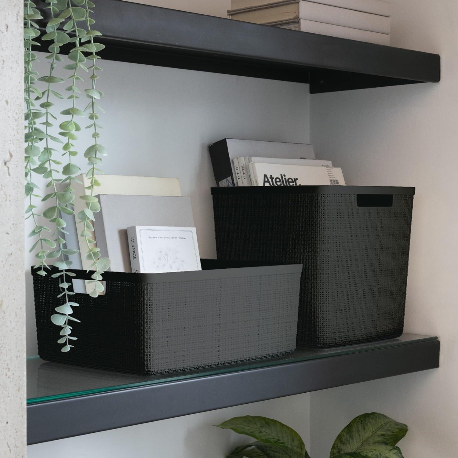 Conjunto de 4 Cestas de Almacenamiento Curver 27x27x27cm Negro