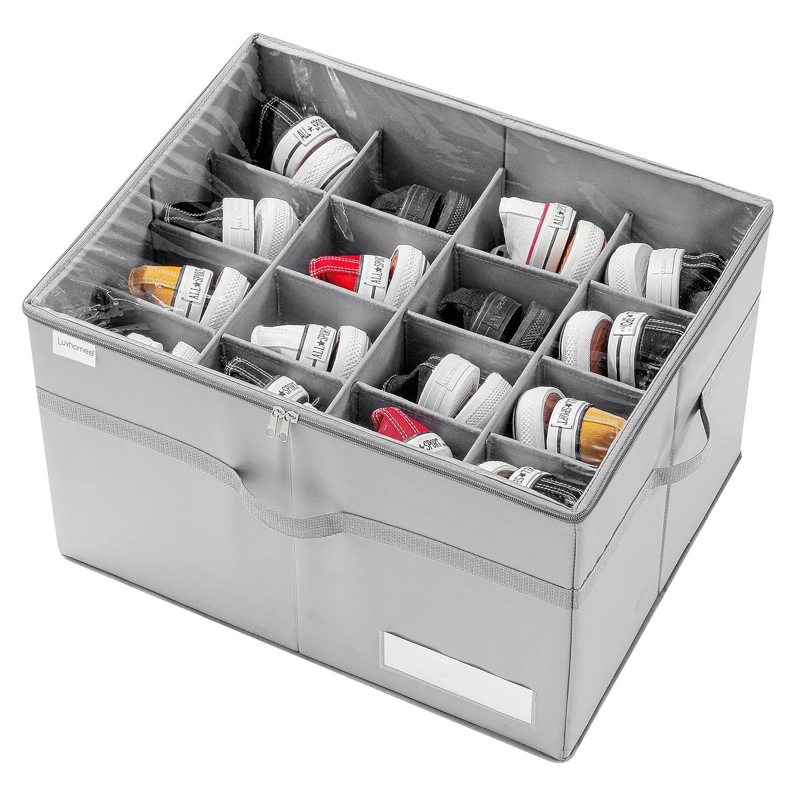 Organizador de Zapatos LUVHOMEE 16 Pares Plegable Gris