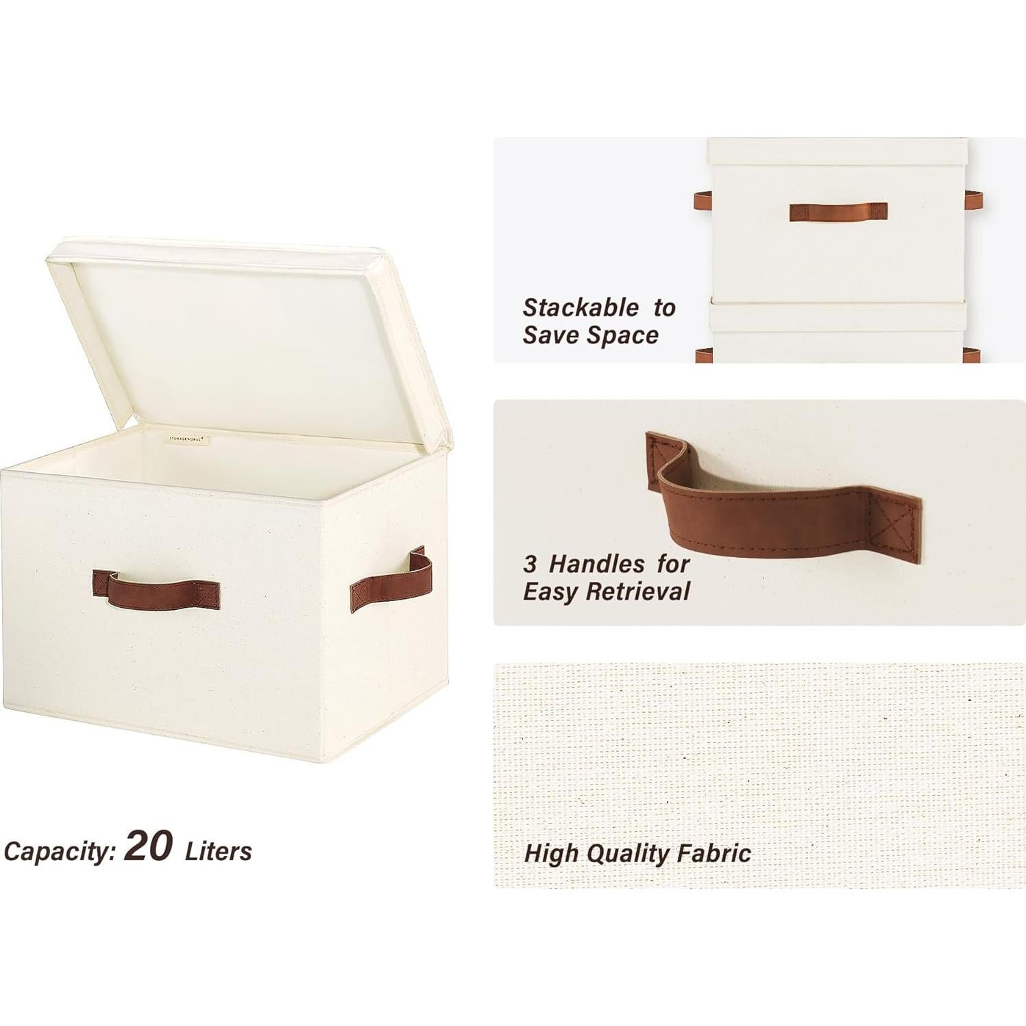 Cajas de Almacenamiento StorageWorks 20L 2-Pack Blanco Marfil