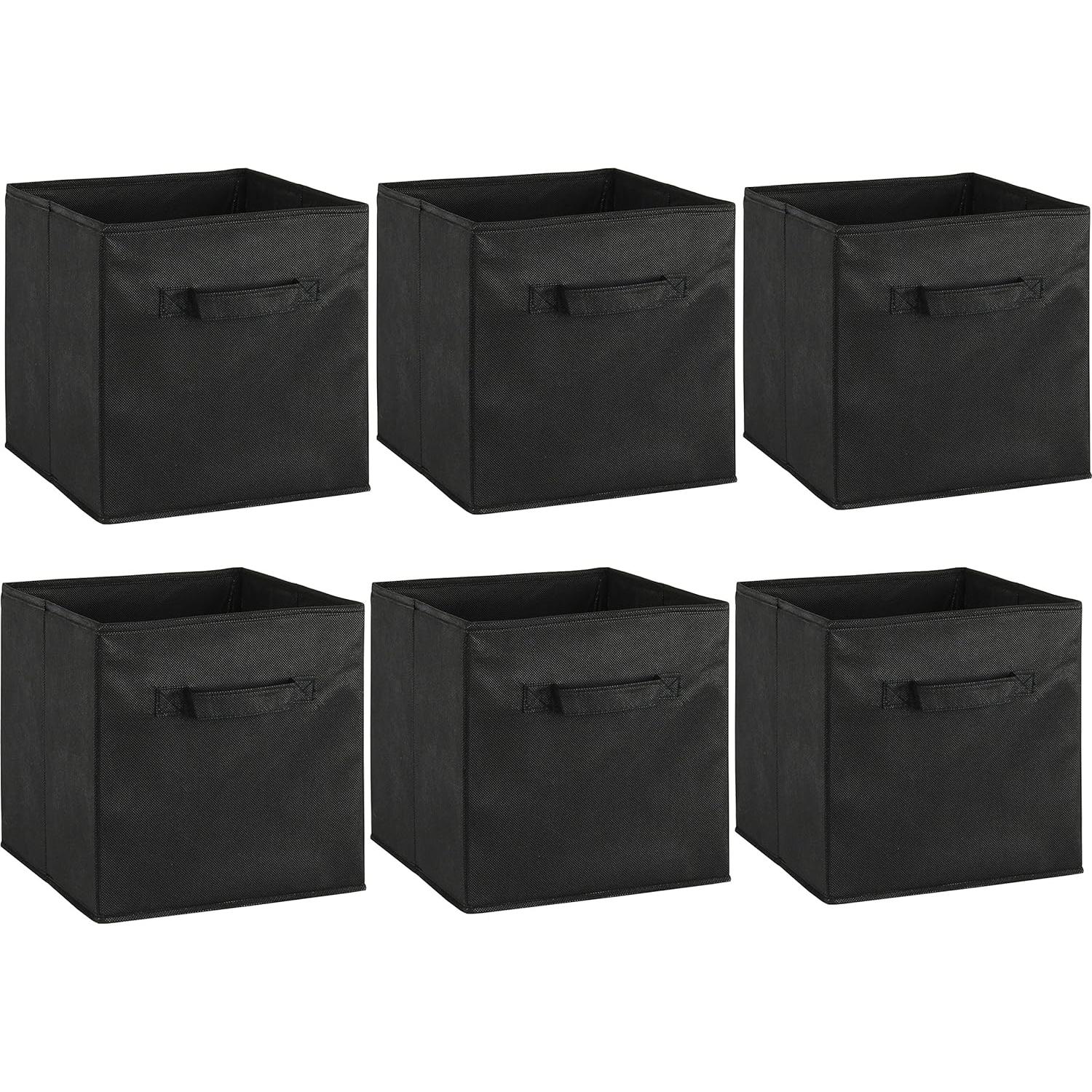 Cesta de Almacenamiento Plegable Simple Houseware Negra 6 Unidades