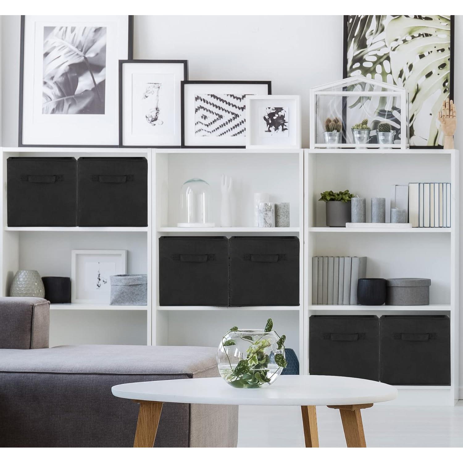 Cesta de Almacenamiento Plegable Simple Houseware Negra 6 Unidades