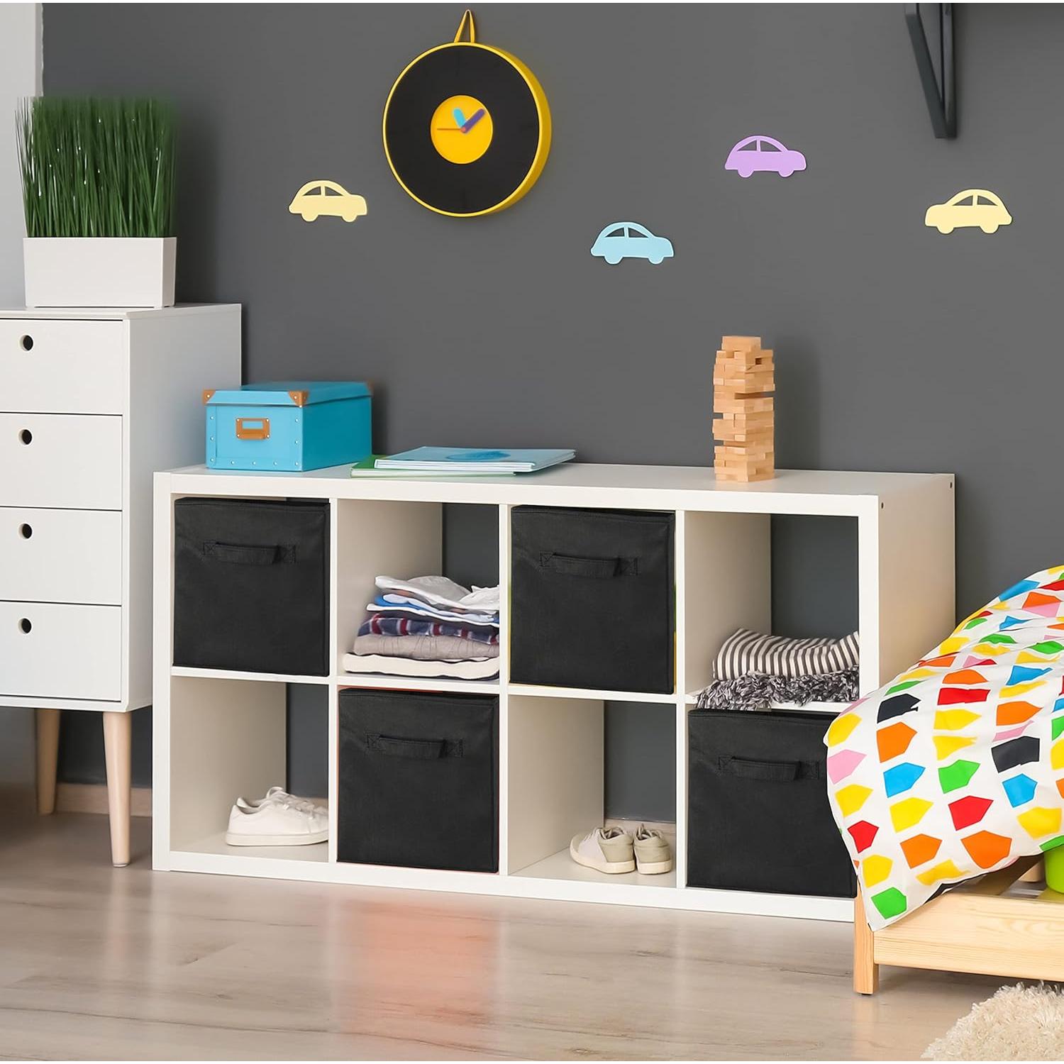 Cesta de Almacenamiento Plegable Simple Houseware Negra 6 Unidades