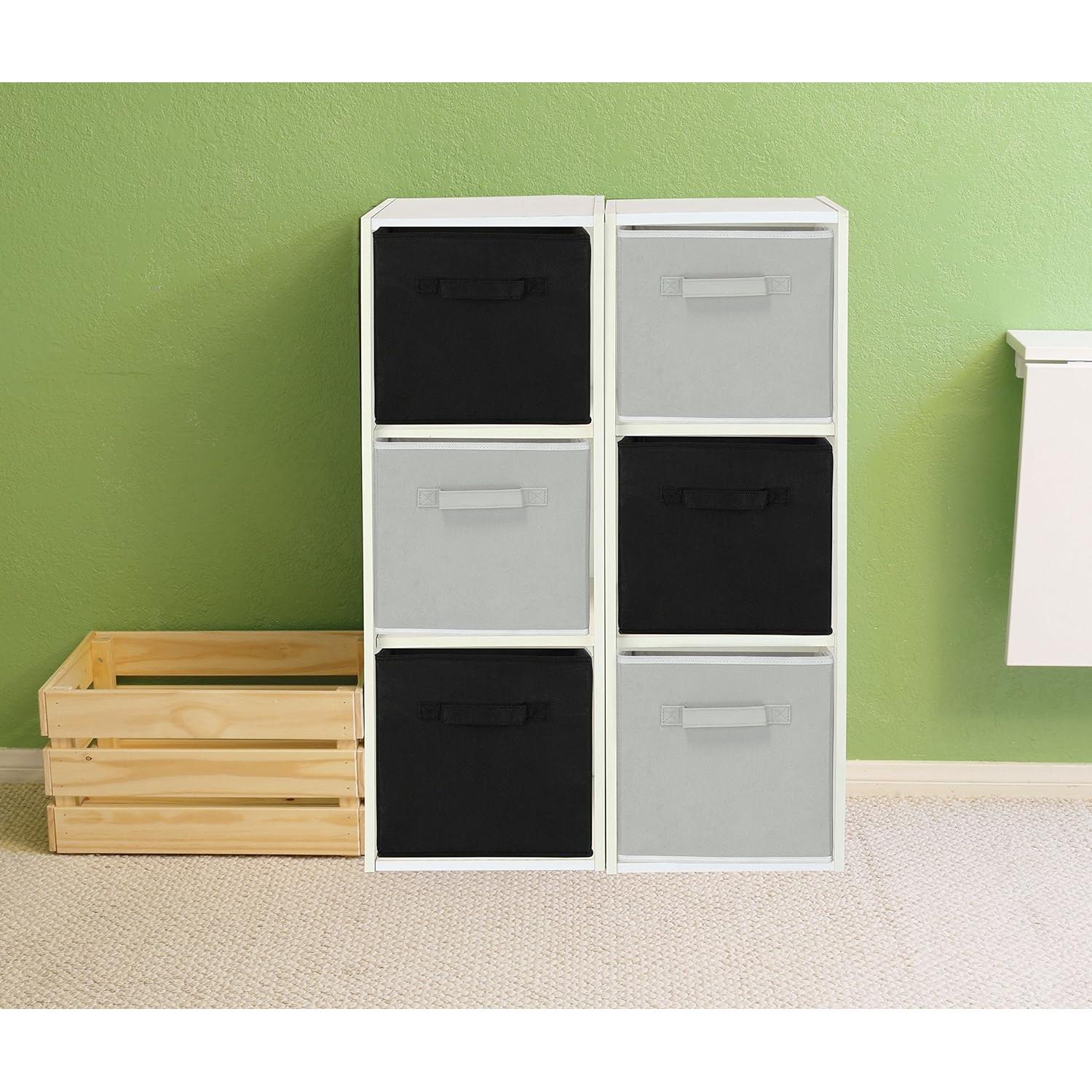 Cesta de Almacenamiento Plegable Simple Houseware Negra 6 Unidades