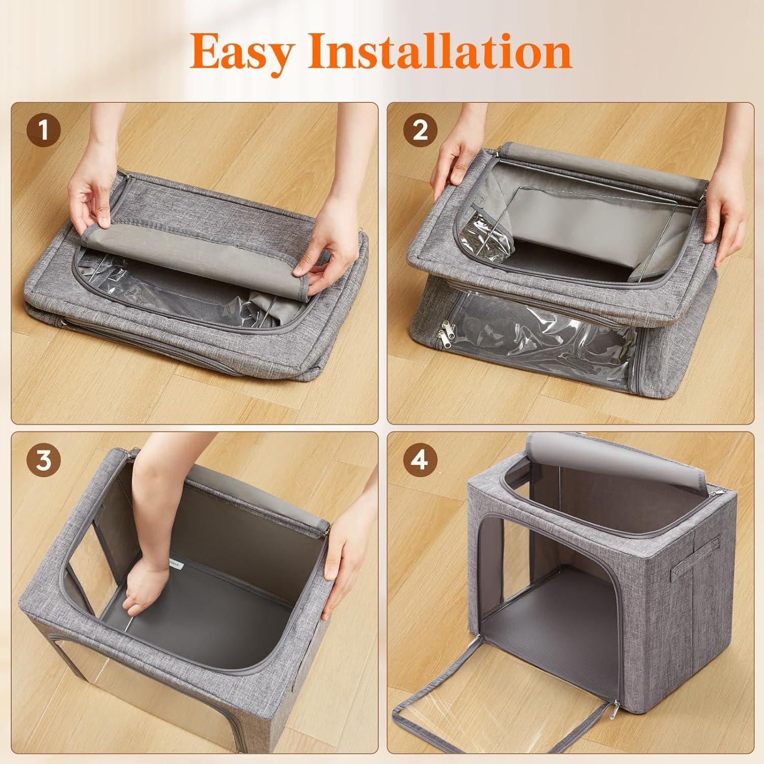 Cajas de Almacenamiento de Ropa Lifewit 40L 4 Piezas Plegables