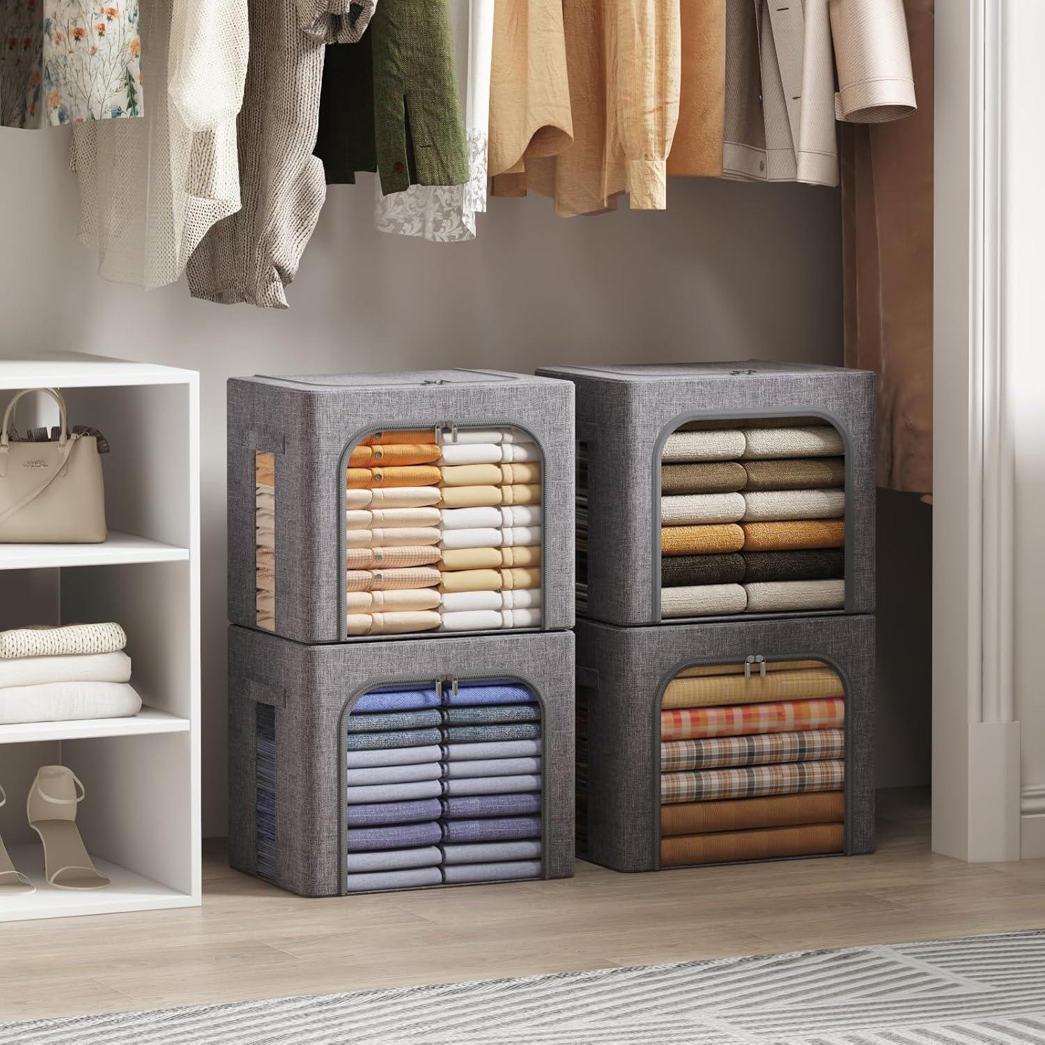 Cajas de Almacenamiento de Ropa Lifewit 40L 4 Piezas Plegables