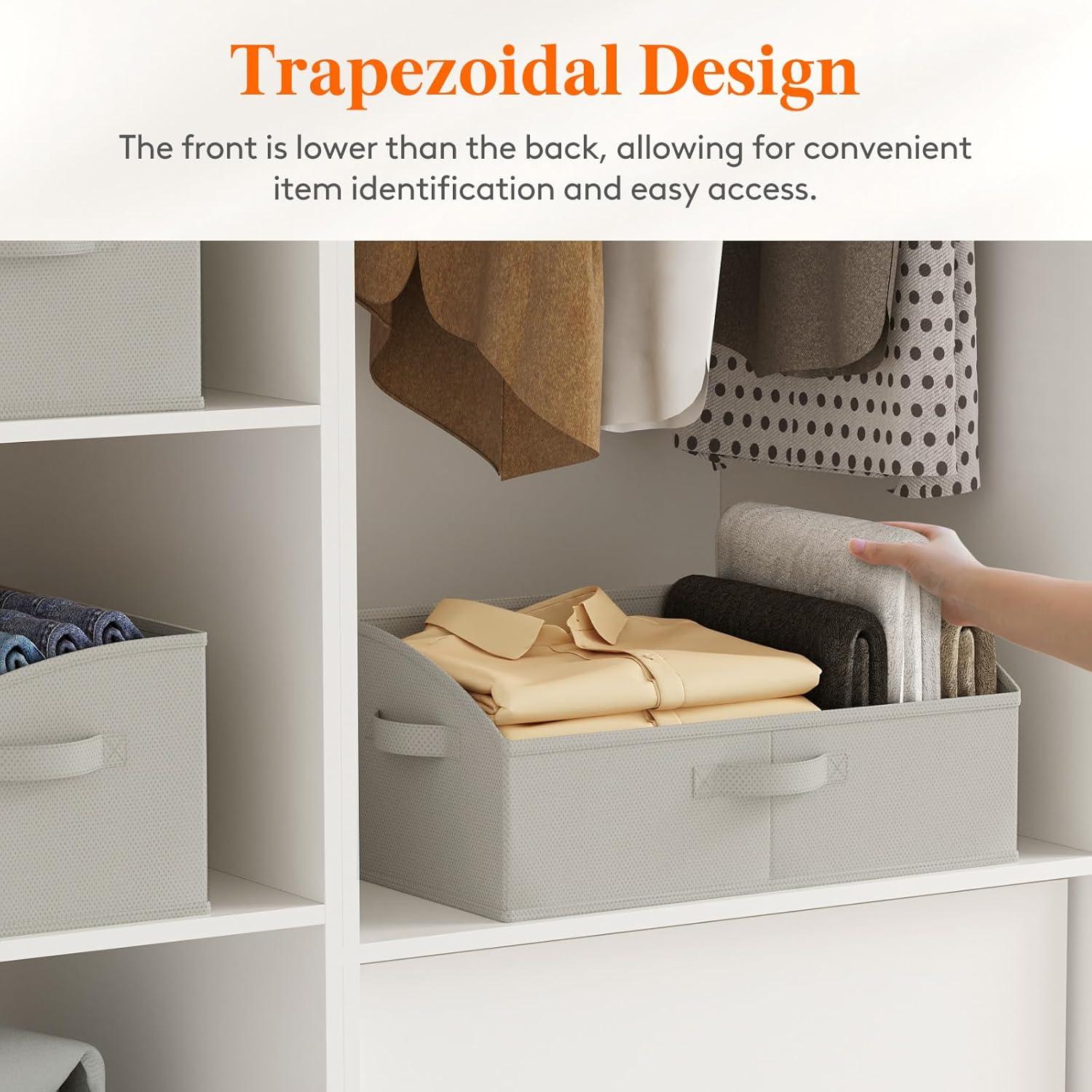 Cestas de Almacenamiento Lifewit 6 Piezas 50x28x20 cm Gris Claro