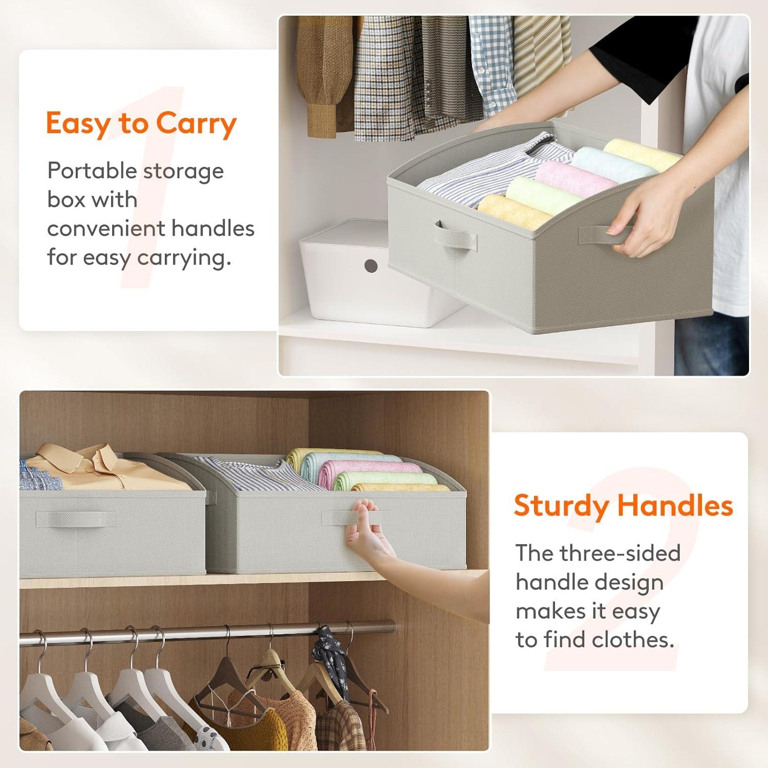 Cestas de Almacenamiento Lifewit 6 Piezas 50x28x20 cm Gris Claro