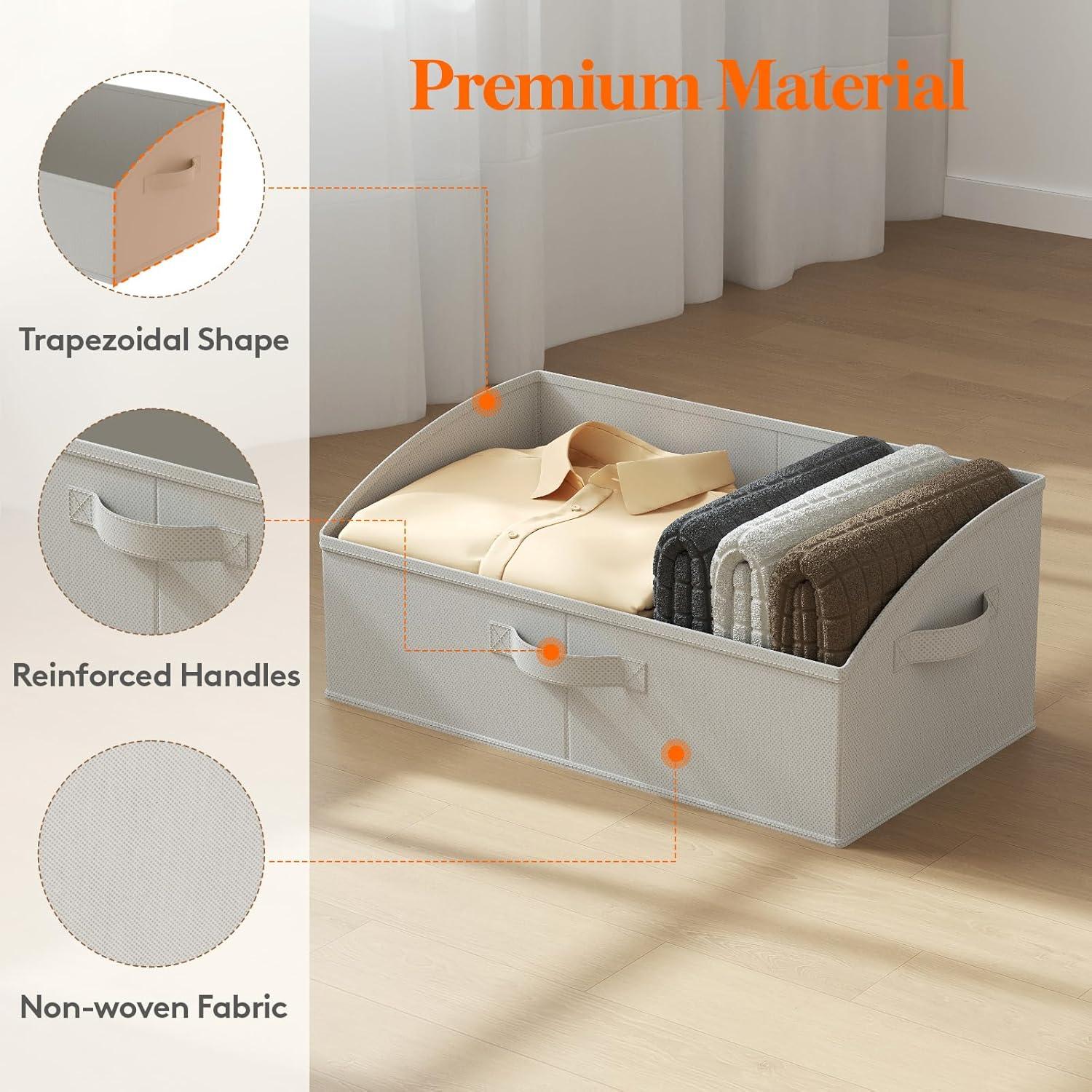 Cestas de Almacenamiento Lifewit 6 Piezas 50x28x20 cm Gris Claro