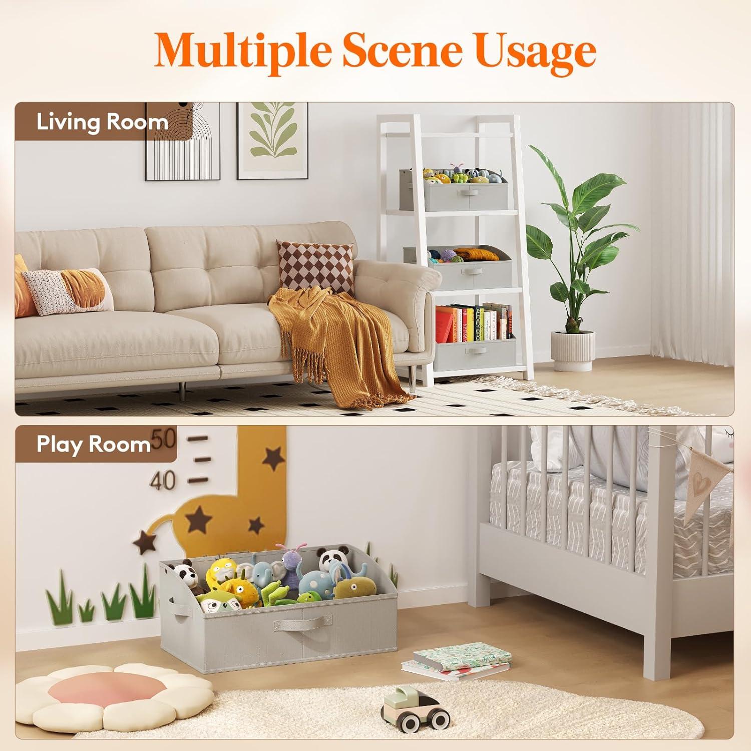 Cestas de Almacenamiento Lifewit 6 Piezas 50x28x20 cm Gris Claro