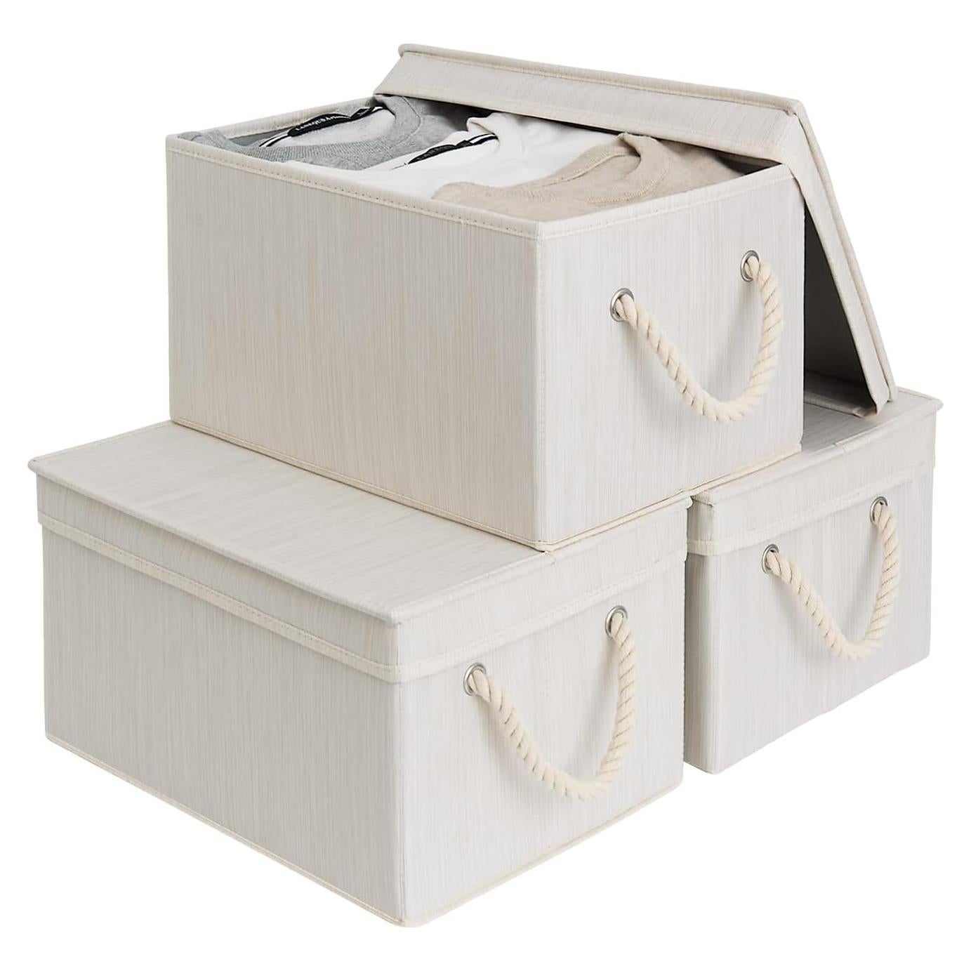 Cajas de Almacenamiento StorageWorks 3-Pack Grande Beige