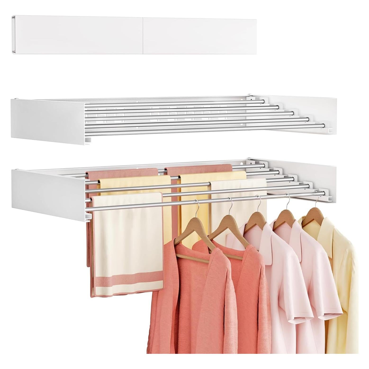 Estante de Secado Plegable Vasunray 80W Blanco 32 Pulgadas