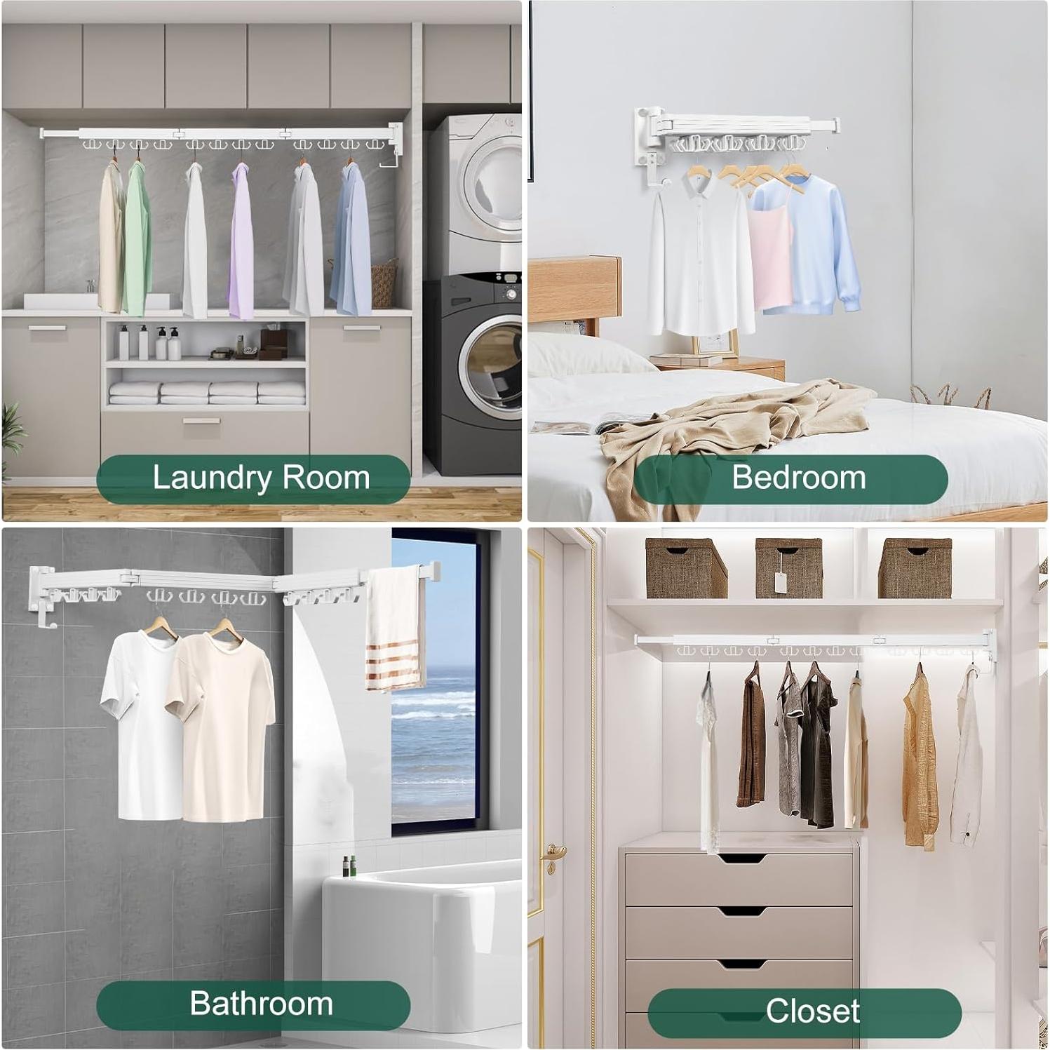 Estante de Secado de Ropa Plegable Kelisiting Blanco 3 Pliegues