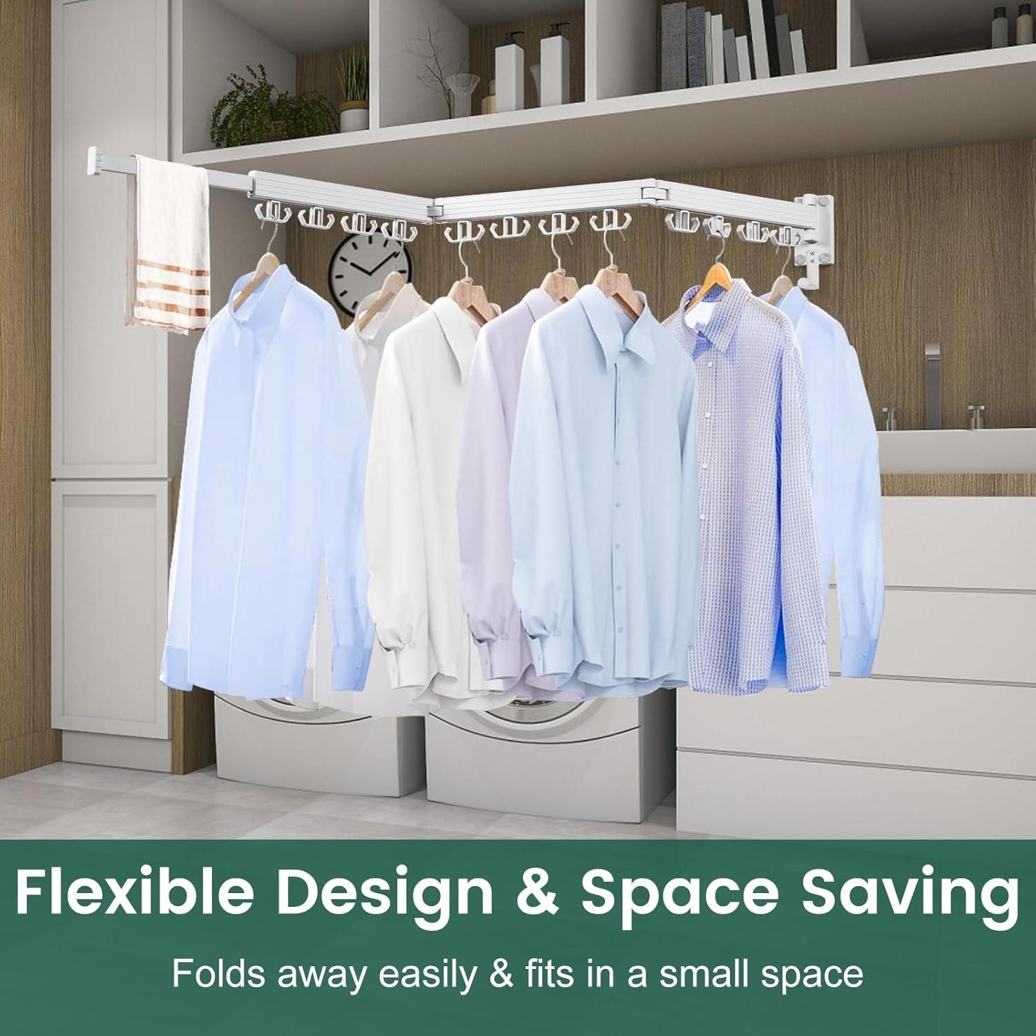 Estante de Secado de Ropa Plegable Kelisiting Blanco 3 Pliegues