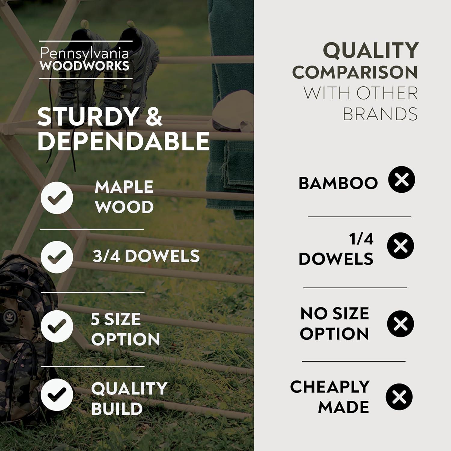 Estante Secar Ropa Plegable Pennsylvania Woodworks 132 cm