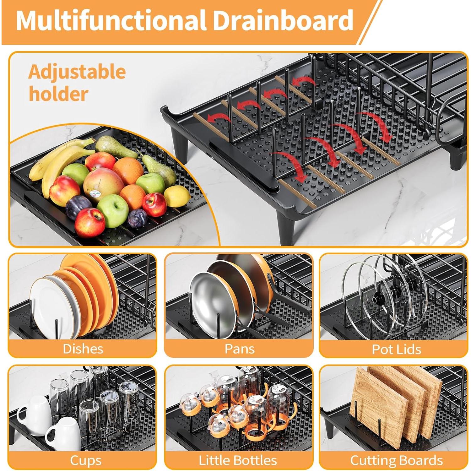 Escurridor de Platos Expandible Urackify con Bandeja Drenaje