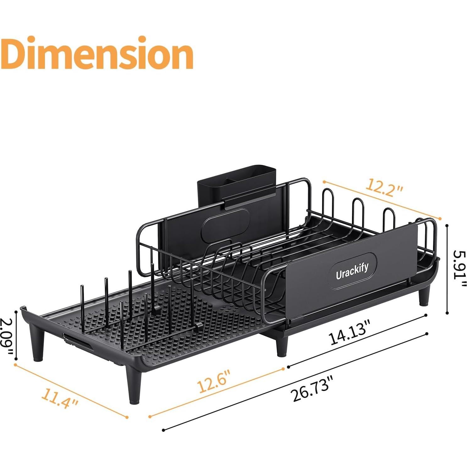 Escurridor de Platos Expandible Urackify con Bandeja Drenaje