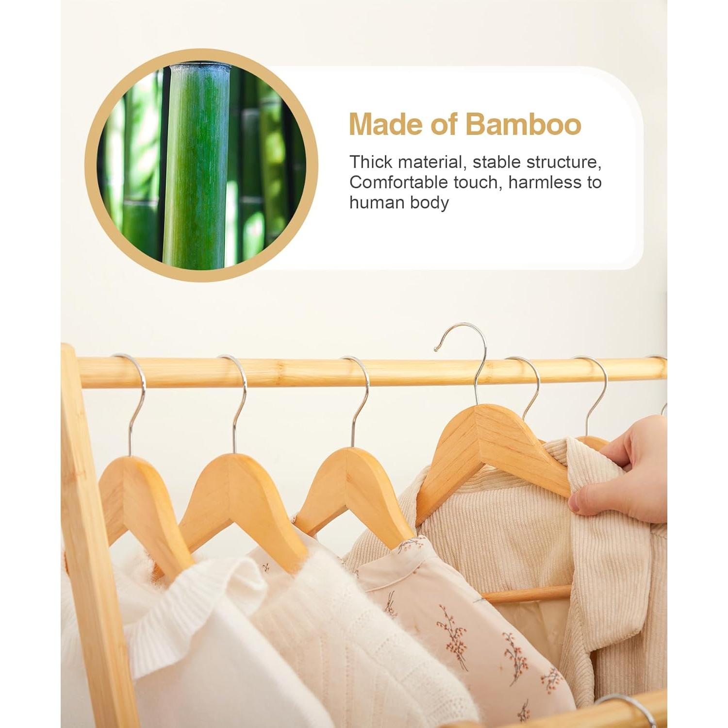 Perchero de Bambú Cozivolife con Estante Plegable 160 cm