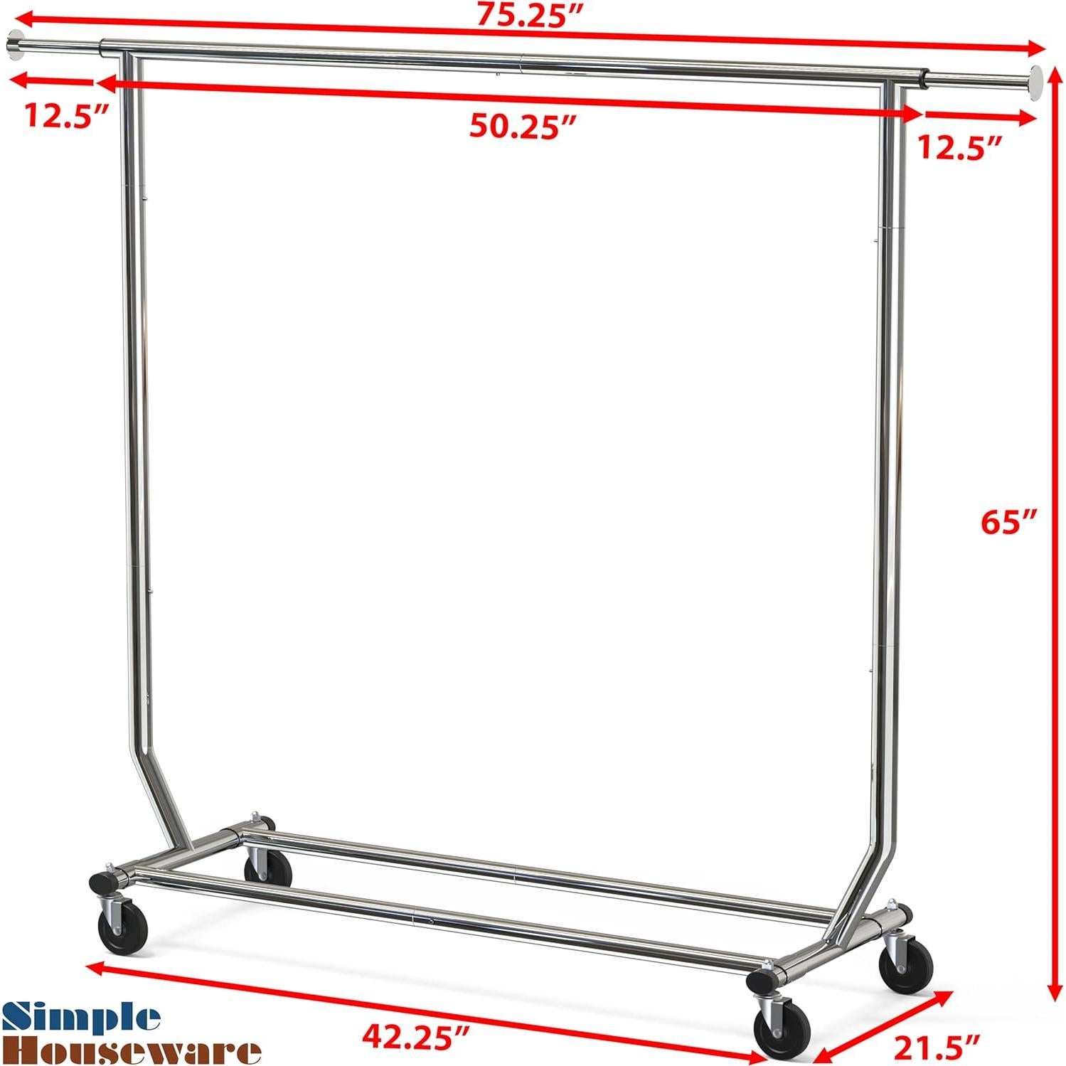 Soporte para Ropa Simple Houseware Cromo 250 lbs Plegable