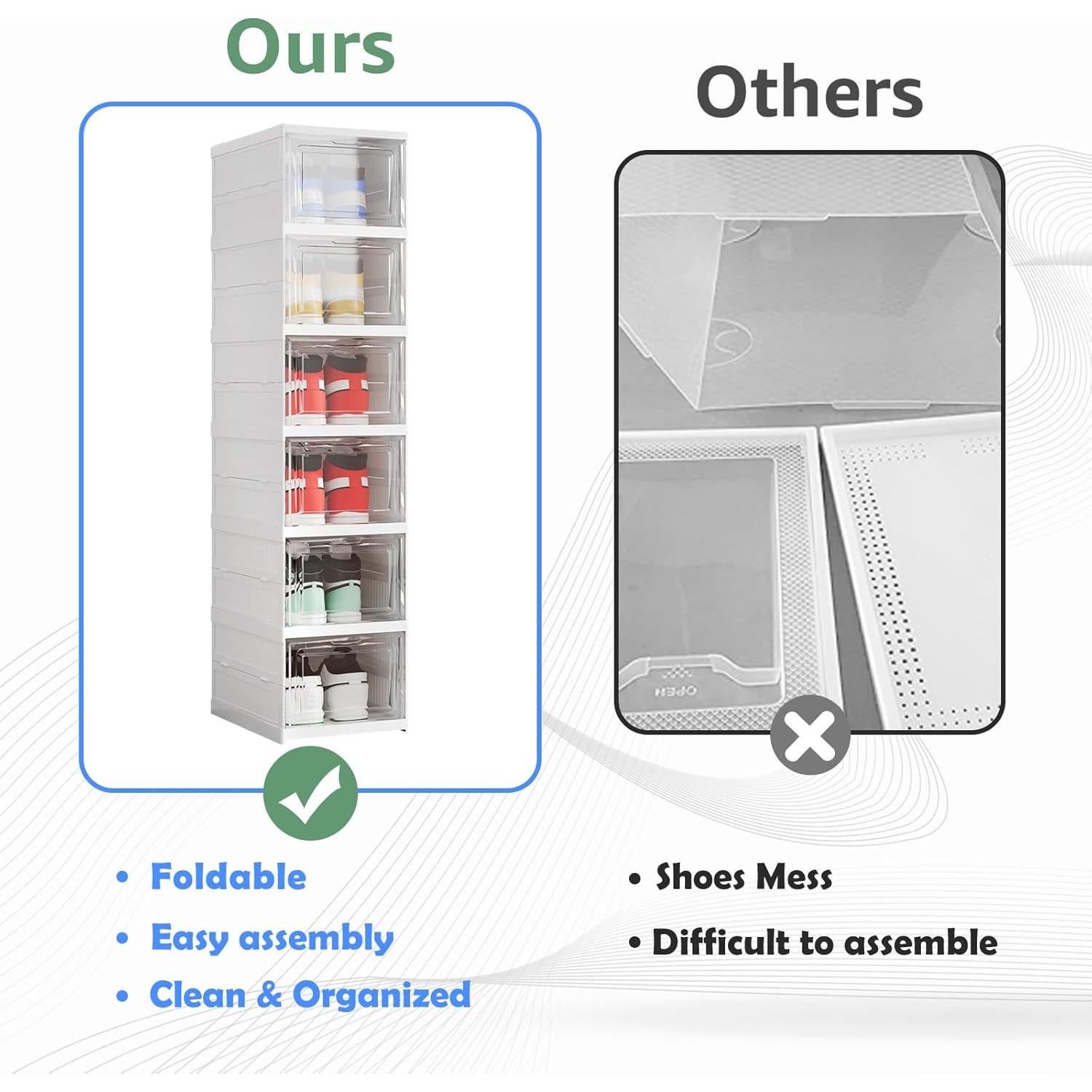 Caja Organizadora de Zapatos Plegable Harmon Wandyer 6 Niveles