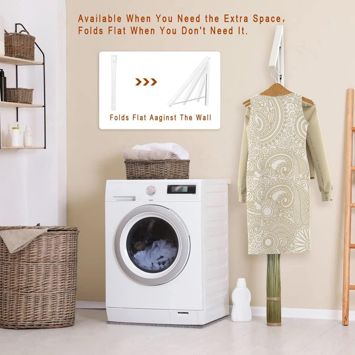 Perchero de Pared Plegable Anjuer Blanco Aluminio 60 lbs