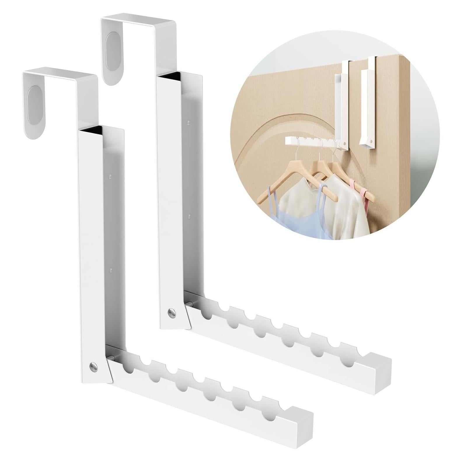 Perchero de Puerta Plegable BAKON Blanco - Paquete de 2
