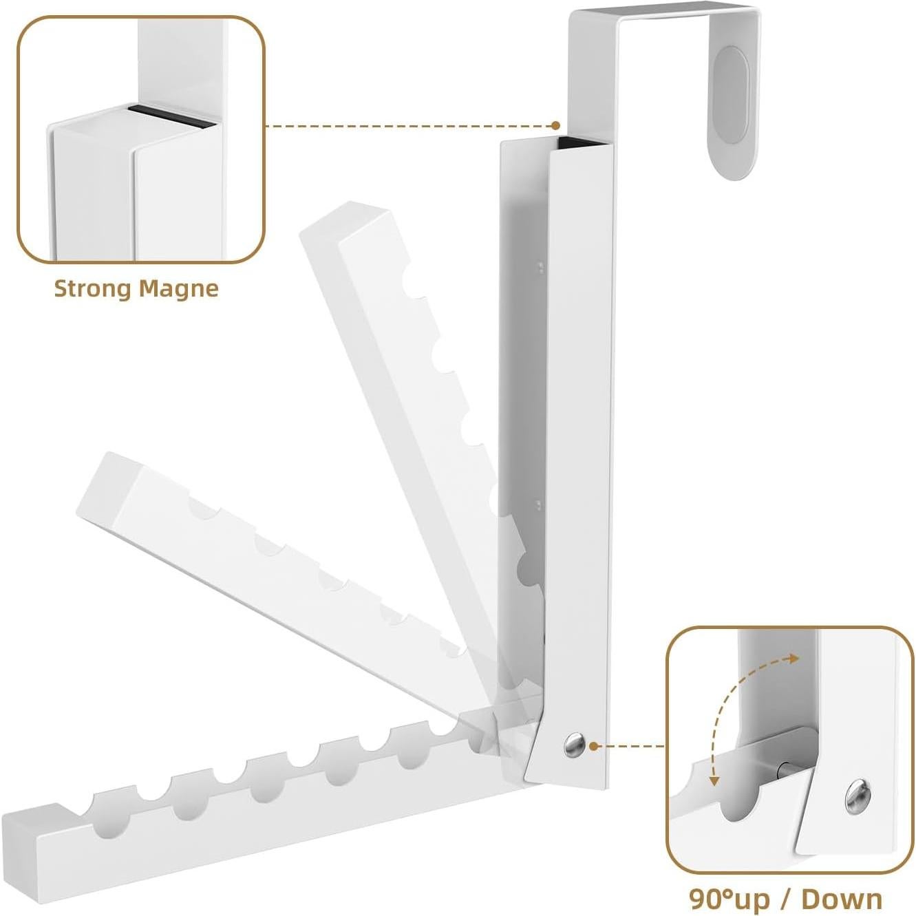 Perchero de Puerta Plegable BAKON Blanco - Paquete de 2