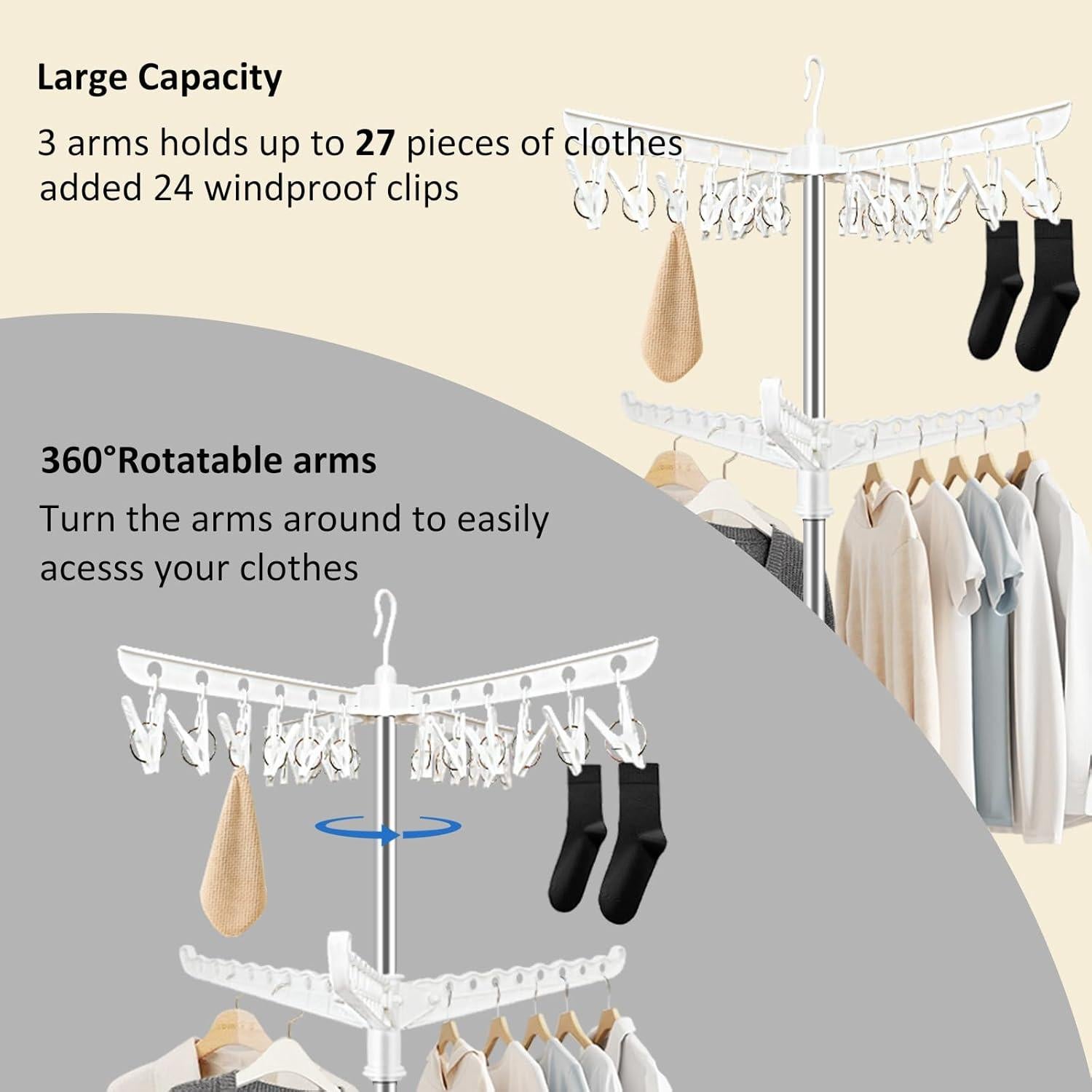Perchero Plegable SUYU 2 Niveles Acero Inoxidable 149,86 cm
