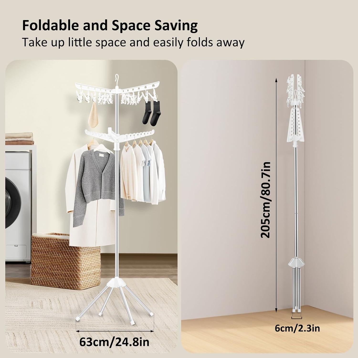 Perchero Plegable SUYU 2 Niveles Acero Inoxidable 149,86 cm