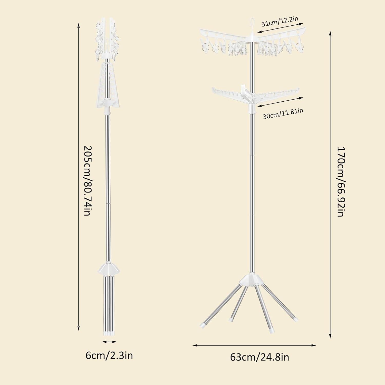 Perchero Plegable SUYU 2 Niveles Acero Inoxidable 149,86 cm