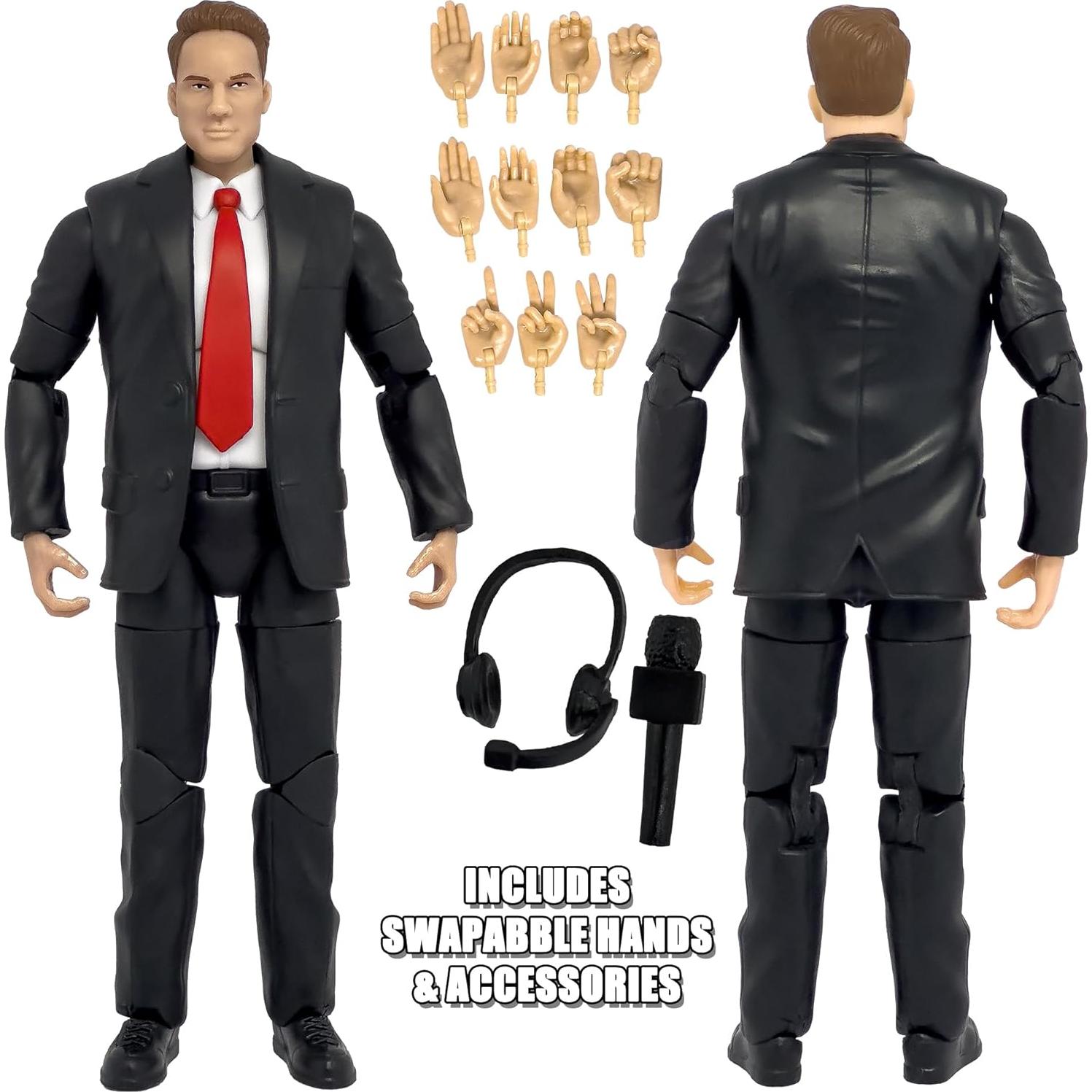 Comentarista Anunciador Deluxe Figures Toy 16.5 cm con Accesorios