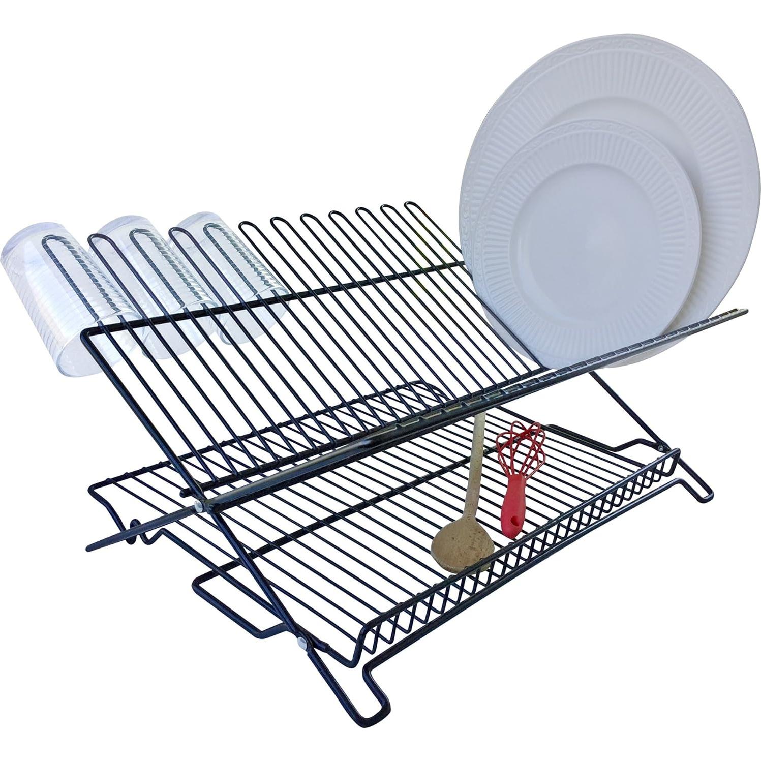 Soporte Plegable para Secar Platos Mejor Casa 23 Platos Negro