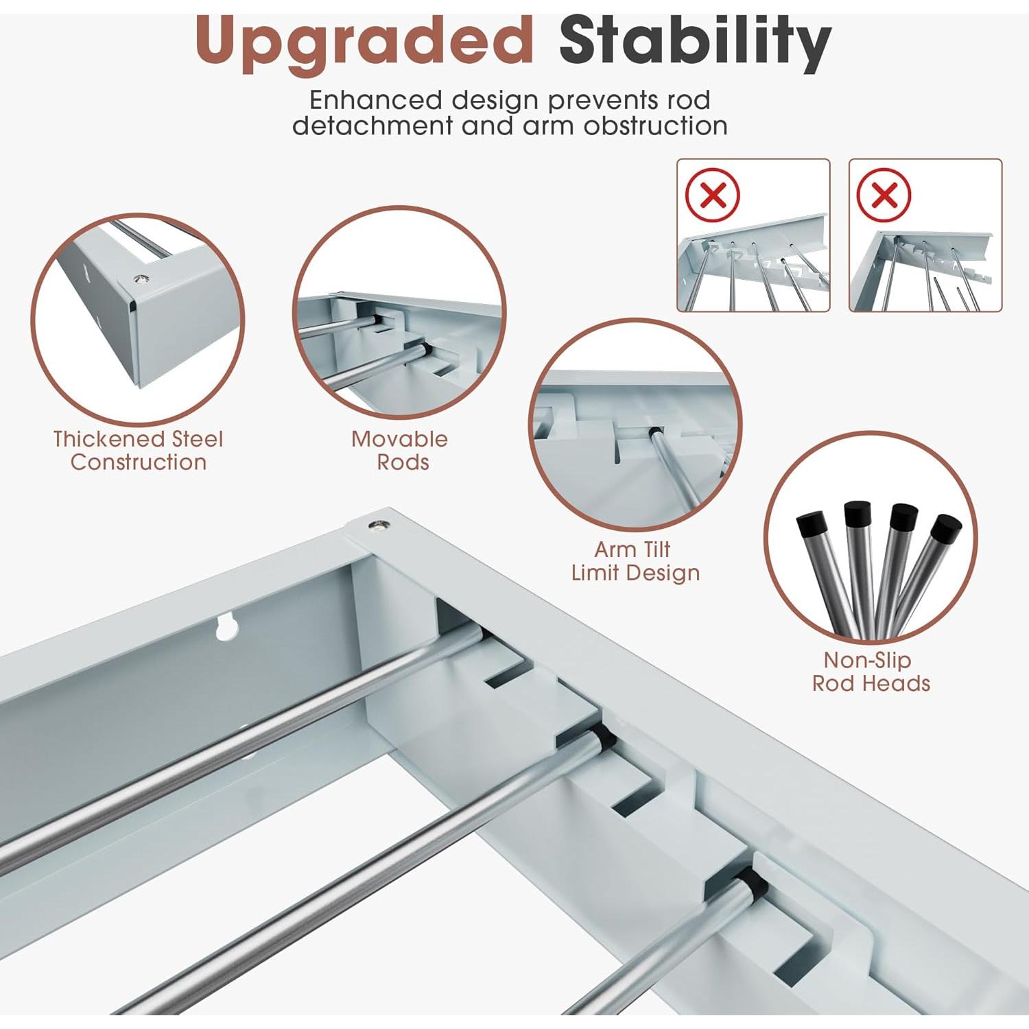 Estante de Secado Plegable Ascend Lifestyle 27 kg Blanco