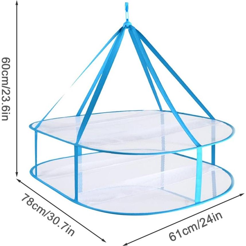 Estante de Secado Plegable BWWNBY 2 Niveles 77x61x60 cm