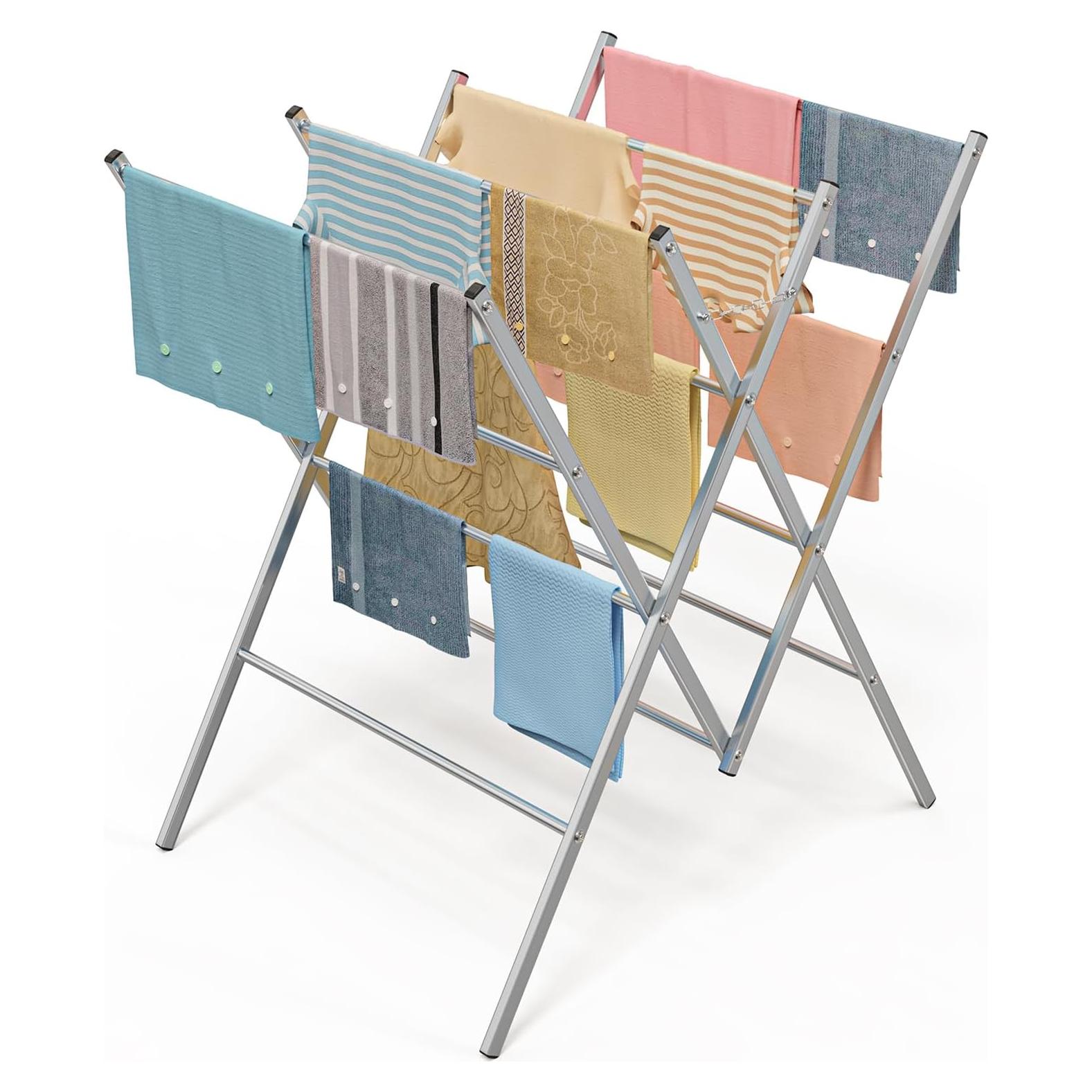 Estante de Secado Metálico Whitmor Sobredimensionado Plata