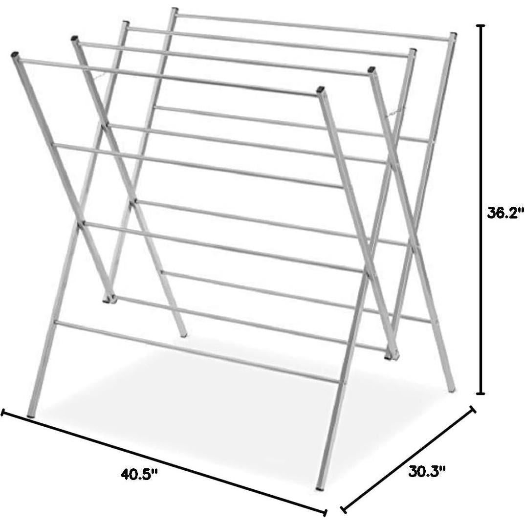 Estante de Secado Metálico Whitmor Sobredimensionado Plata